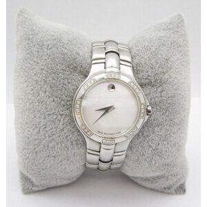 Women Movado Museum Diamond Quartz Analog 26mm Round Watch (H243) "New Battery"
